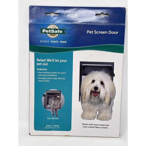 PetSafe Small+ 1-30 Lb Pet Screen Door Flap Opening 8 in x 9 1/4 in NEW - Picture 1 of 5